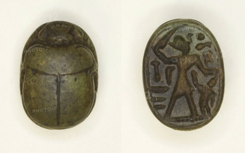 Scarab: Menkheperra (Thutmose III), Egypt, New Kingdom, Dynasty 18, Reign of Thutmose III... Creator: Unknown.
