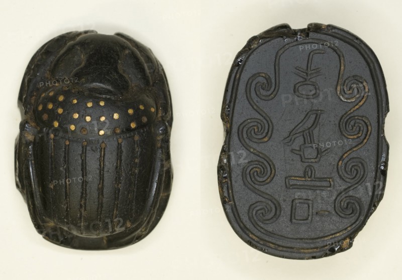 Scarab: Title and Personal Name (?), Egypt, Middle Kingdom, Dynasties 11-14 (about 2055-1650 BCE). Creator: Unknown.
