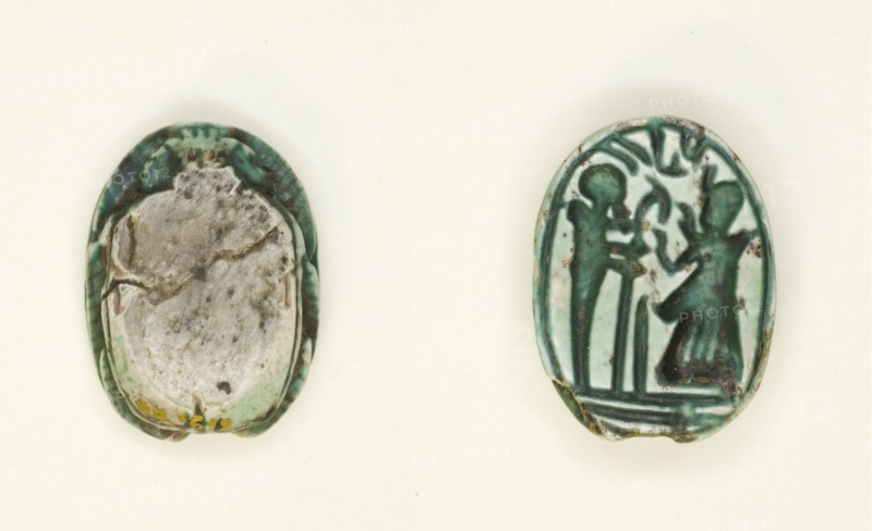 Scarab: The God Ptah with Name of Usermaatra Setepenra (Ramesses II), Egypt, New Kingdom... Creator: Unknown.