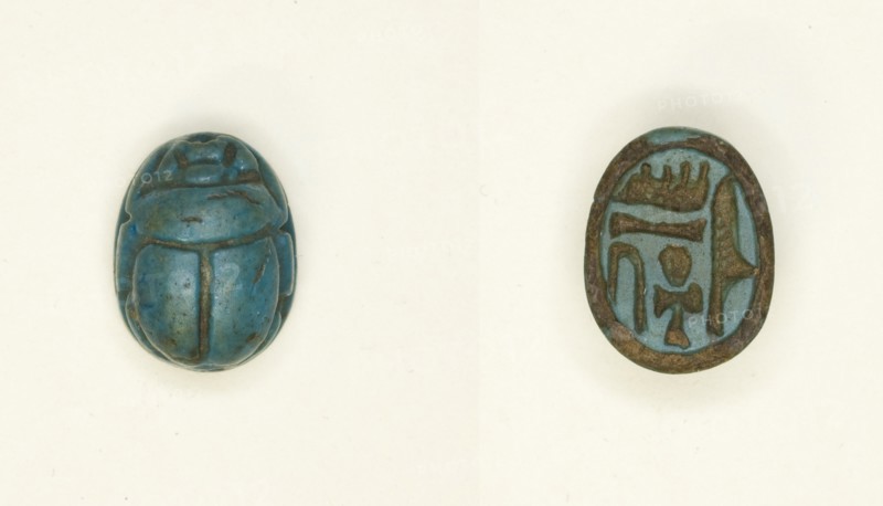 Scarab: Ankhesenamun, Egypt, New Kingdom, Dynasty 18, Reign of Tutankhamun (abt 1336-1327... Creator: Unknown.