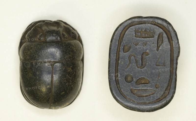 Scarab: Hieroglyphs, Egypt, Third Intermediate Period-Late Period, Dynasties 21-30 (abt 1069-343 BCE Creator: Unknown.
