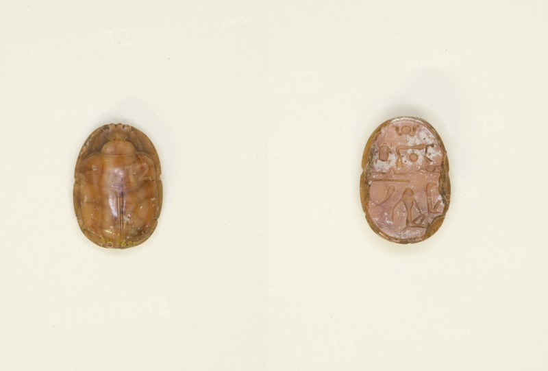 Scarab with Hieroglyphs, Egypt, Third Intermediate Period-Late Period, Dynasties 21/30... Creator: Unknown.