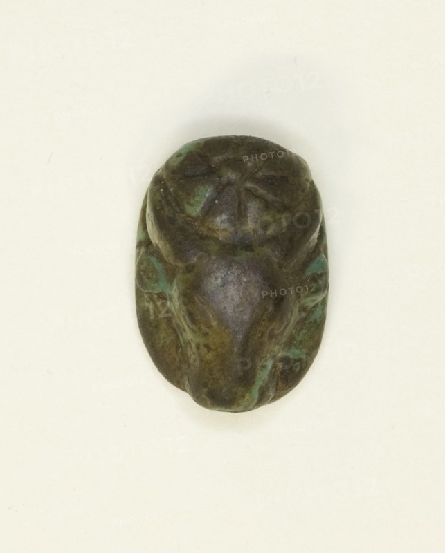Scaraboid: Cow Head with Rosette, Egypt, New Kingdom, Dynasties 18-20 (about 1550-1069 BCE). Creator: Unknown.