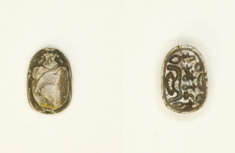 Scarab: Hieroglyphs, Egypt, Second Intermediate Period, Dynasty 15 (about 1650-1550 BCE). Creator: Unknown.