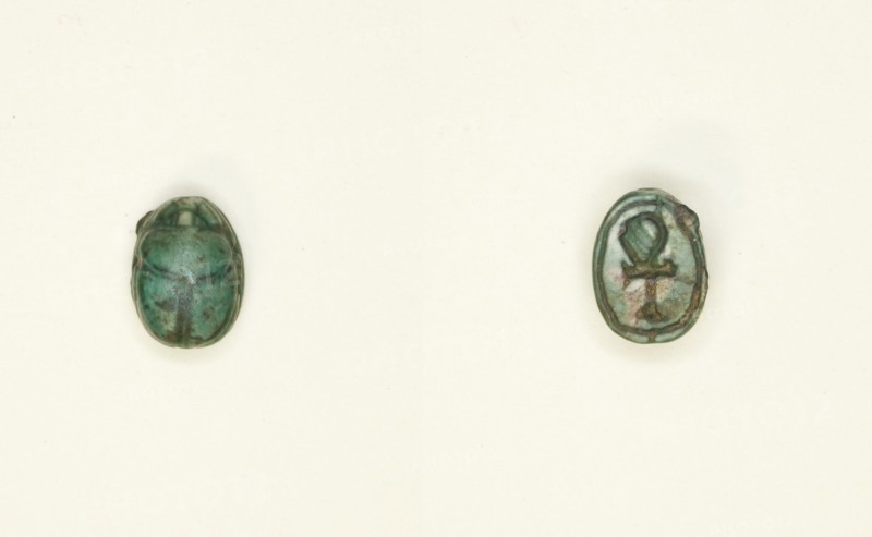 Scarab: Hieroglyph (Ankh Sign), Egypt, New Kingdom, Dynasties 18-20 (about 1550-1069 BCE). Creator: Unknown.