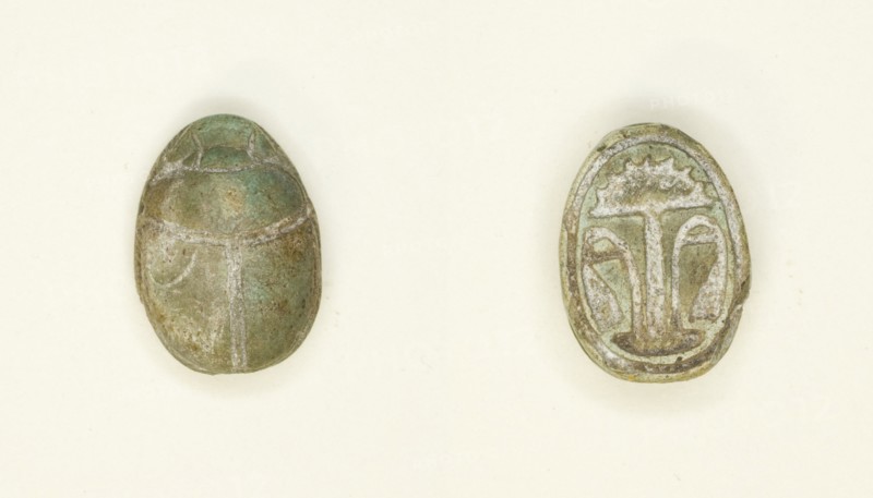 Scarab: Floral Motif, Egypt, Second Intermediate Period - early New Kingdom, Dynasties 15-18... Creator: Unknown.