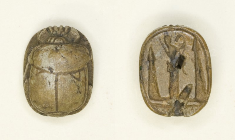 Scarab: King and Hieroglyphs, Egypt, New Kingdom-Late Period, Dynasties 18-26 (about 1550-525 BCE). Creator: Unknown.