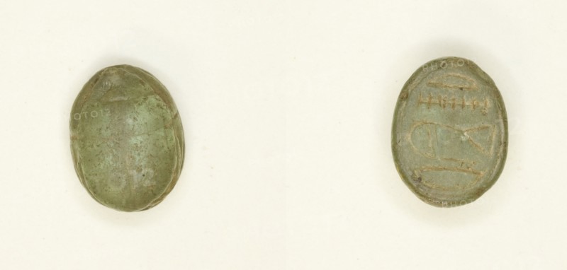 Scarab: Hieroglyphs (?), Egypt, Middle Kingdom-Second Intermediate Period (?), Dynasties 12-15... Creator: Unknown.