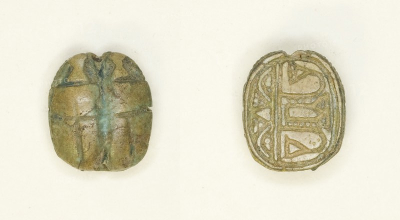 Scaraboid: Two Scarabs Side By Side, Egypt, New Kingdom, Dynasties 18-20 (about 1550-1069 BCE). Creator: Unknown.