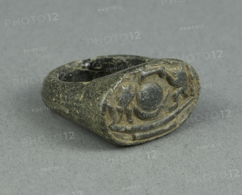 Ring of Sun God Ra in his Bark Being Worshipped by Baboons, Egypt, New Kingdom, Dynasty 18-19... Creator: Unknown.