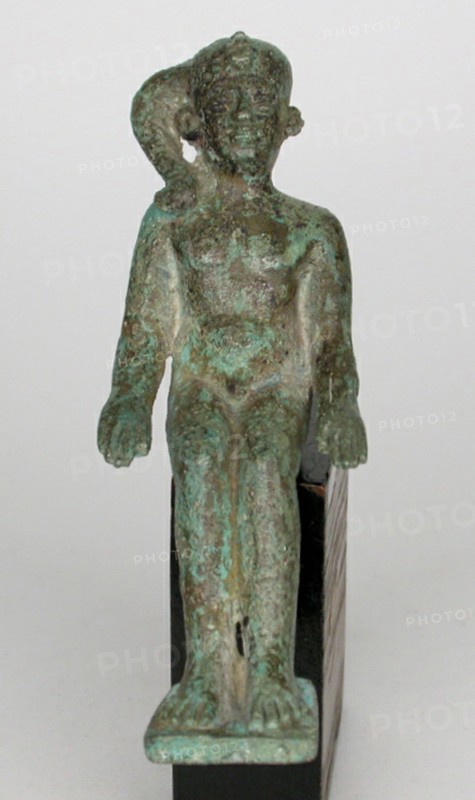 Statuette of the God Harpocrates, Egypt, Late Period-Ptolemaic Period (about 1069-30 BCE). Creator: Unknown.