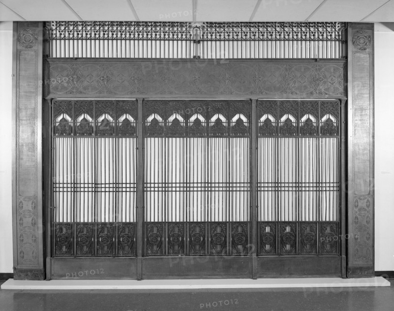 Chicago Stock Exchange Building: Elevator Enclosure Grille T-Plates, 1893/94. Creator: Adler & Sullivan.