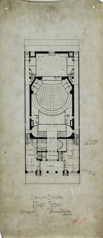 Schiller Building Rental Plans, Chicago, Illinois, Plan, c. 1891-1893. Creator: Adler & Sullivan.