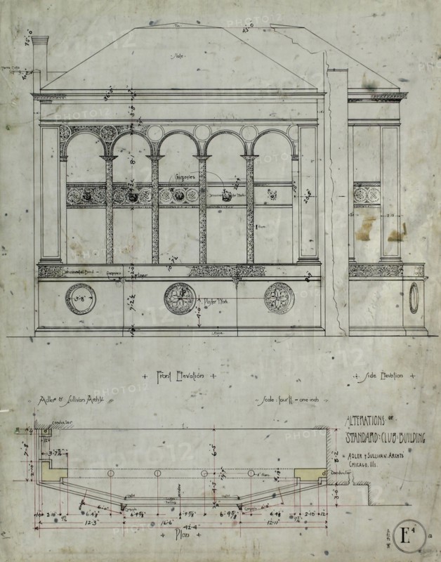Standard Club Addition and Alterations, First Floor Plan, 06/21/1892. Creator: Adler & Sullivan.