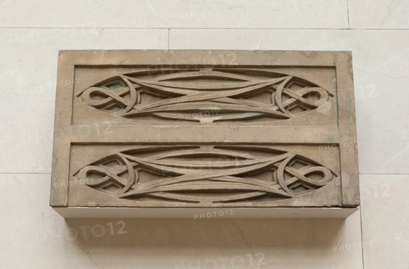 Garrick Theatre: Block of stringcourse from first floor loggia, 1891/92 (demolished 1961). Creator: Adler & Sullivan.