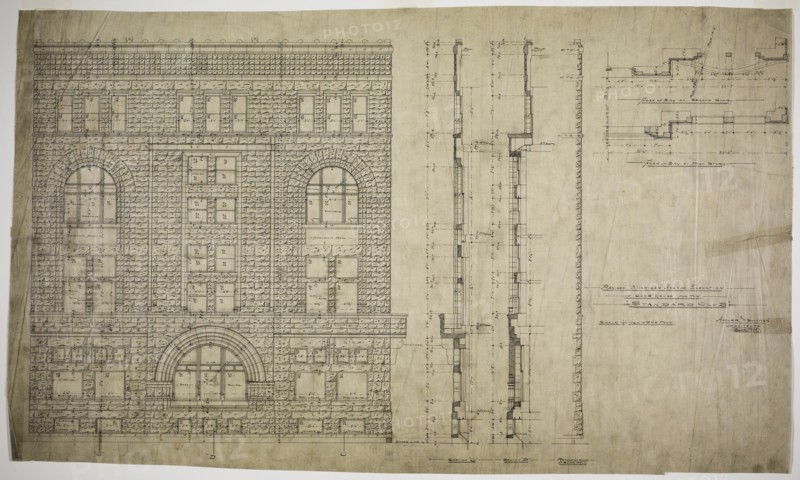 Standard Club, Chicago, Illinois, Revised Elevation and Details, 1887. Creator: Adler & Sullivan.