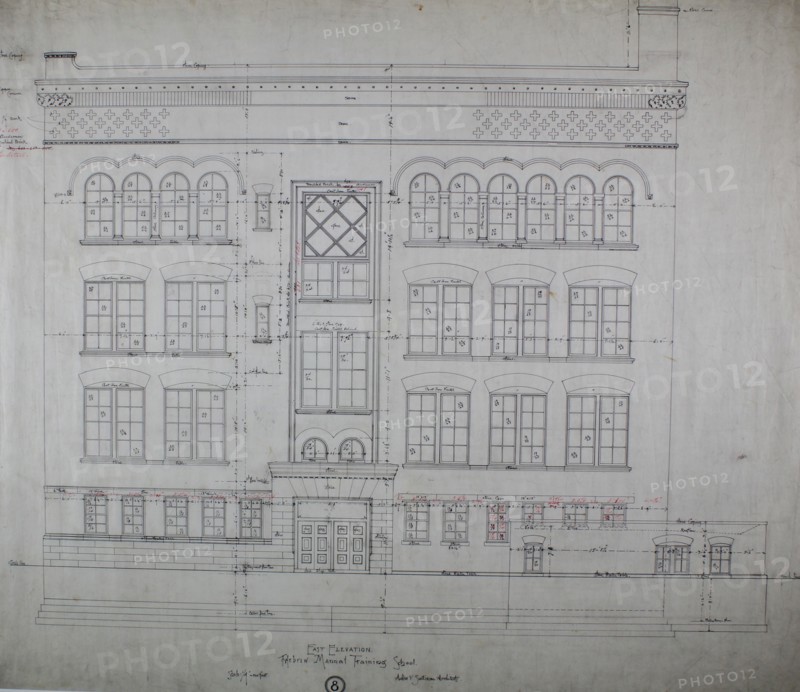 Hebrew Manual Training School, Chicago, Illinois, East Elevation, 1889/90. Creator: Adler & Sullivan.
