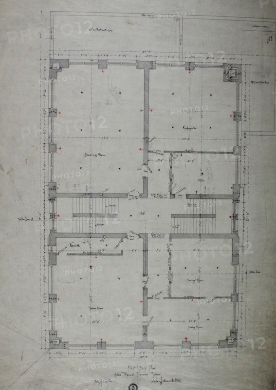 Hebrew Manual Training School, Chicago, Illinois, First Story Plan, 1889/90. Creator: Adler & Sullivan.