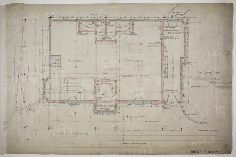 Oakland Avenue Railroad Station, Chicago, Illinois, First Floor Plan, 1886. Creator: Adler & Sullivan.