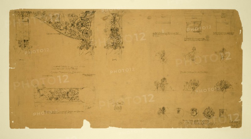Auditorium Building, Chicago, Illinois, Plaster Details for Gallery, c. 1887. Creator: Adler & Sullivan.
