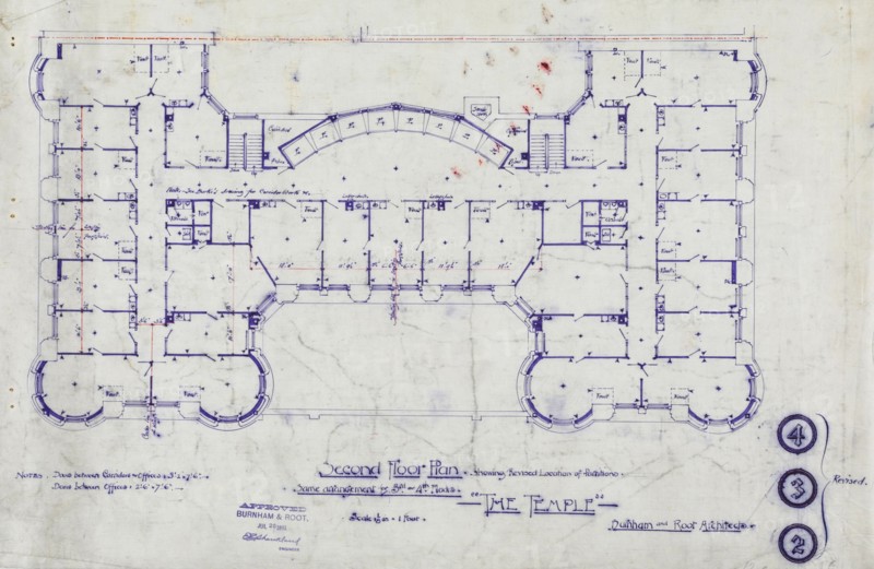 Women's Temple Building, Chicago, Illinois, Working Drawings, 1890-1891. Creator: Burnham and Root.