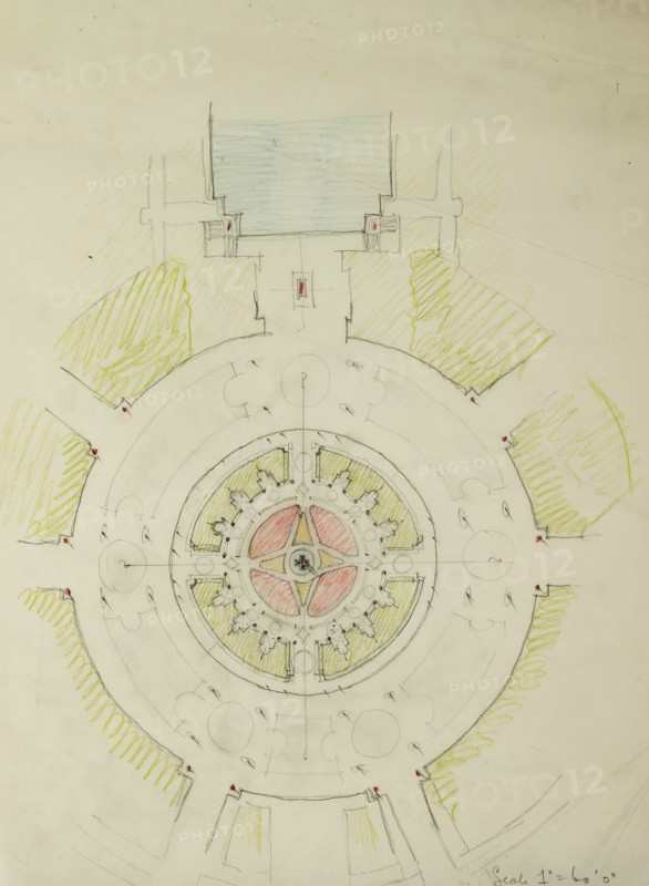 Potomac Round Point, Washington D.C., Plan Sketch, 1909. Creator: Daniel Burnham.