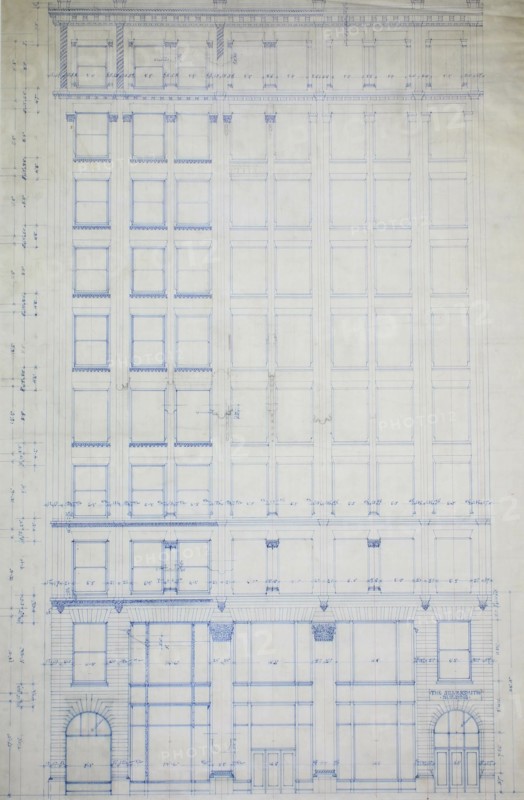 Silversmith Building, Chicago, Illinois, Elevation, 1896. Creator: Daniel Burnham.