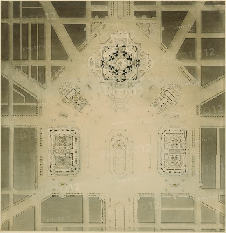 Civic Center, Plan of Chicago, Chicago, Illinois, Site Plan, 1909. Creator: Daniel Burnham.