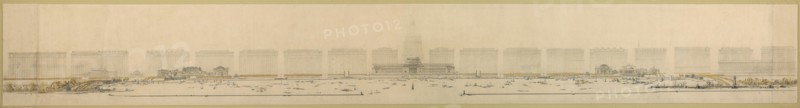 Plate 125 from The Plan of Chicago, 1909: Chicago. Elevation of Grant Park and Harbor; the Eastern.. Creator: Daniel Burnham.