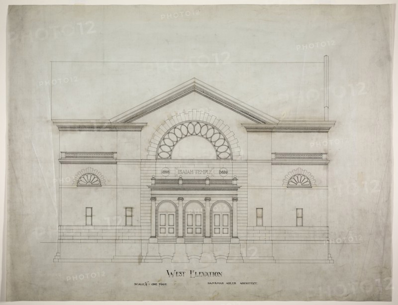 Isaiah Temple, Chicago, Illinois, Alternate West Elevation, 1898/99. Creator: Dankmar Adler.