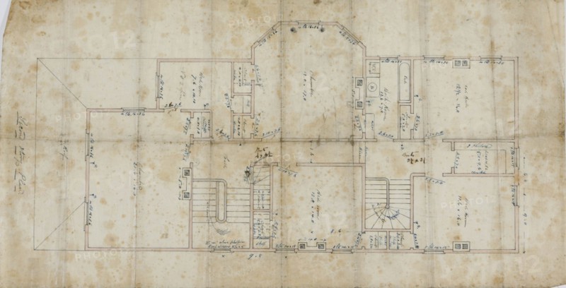 Charles R. Larrabee House, Chicago, Illinois, Second Floor Plan, c. 1863/64. Creator: Edward Burling.