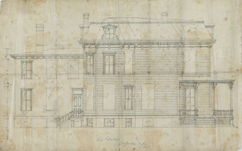 Charles R. Larrabee House, Chicago, Illinois, Side Elevation, c. 1863/64. Creator: Edward Burling.