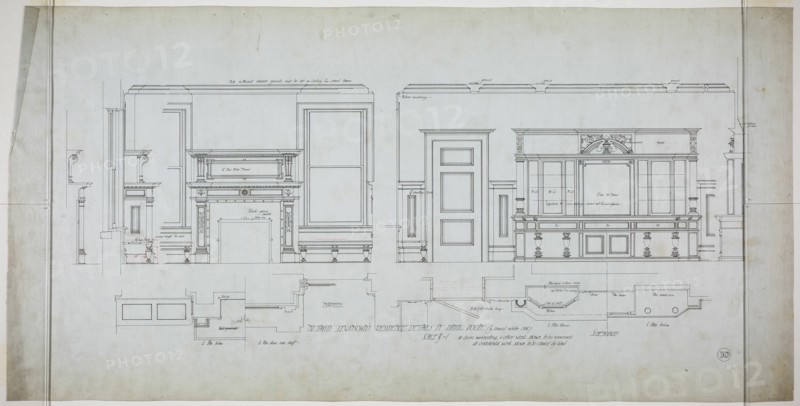 David Lewinsohn House, Chicago, Illinois, Dining Room Elevations and Details, 1898. Creator: Frederick Louis Foltz.