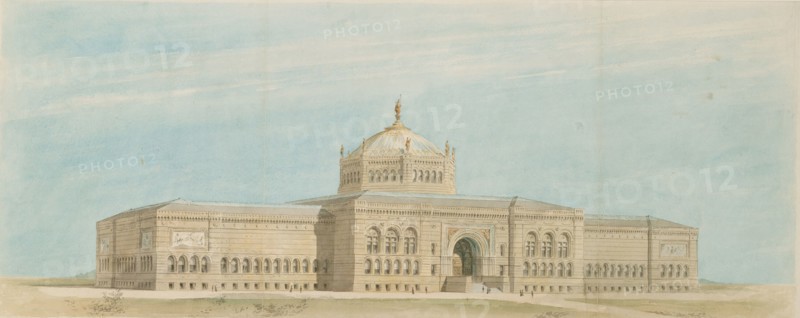 World's Columbian Exposition Fine Arts Museum, Chicago, Illinois, Perspective, c. 1890-1891. Creator: Paul C. Lautrup.