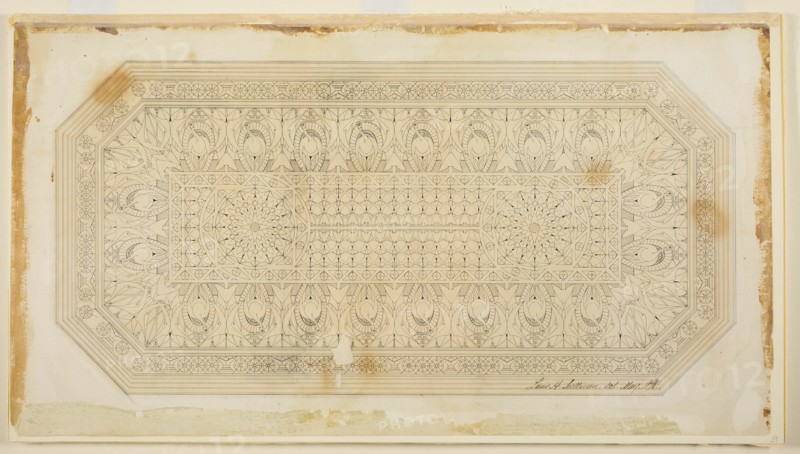 Ceiling Design with Peacock Motif, 1876. Creator: Louis Sullivan.