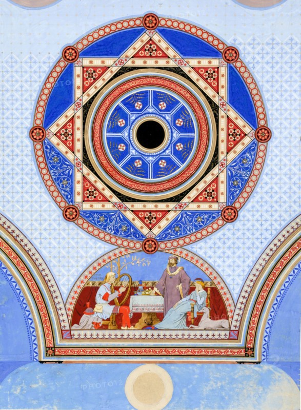 Ottawa Opera House, Ottawa, Illinois, Wall Stencil Design, c. 1875. Creator: Peter Bonnett Wight.