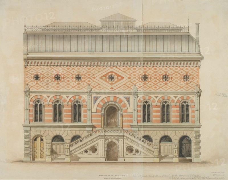 National Academy of Design Competition, New York, New York, South Elevation, 1861. Creator: Peter Bonnett Wight.