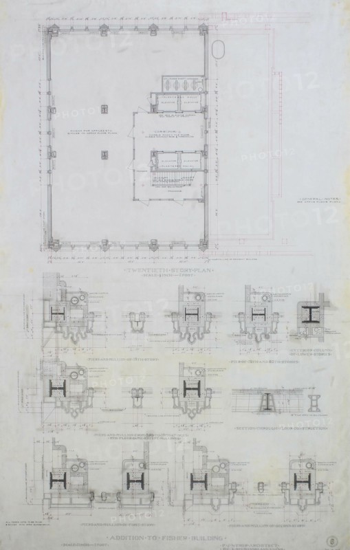 Fisher Building Addition, Chicago, Illinois, Detail, 1890. Creator: Peter Joseph Weber.