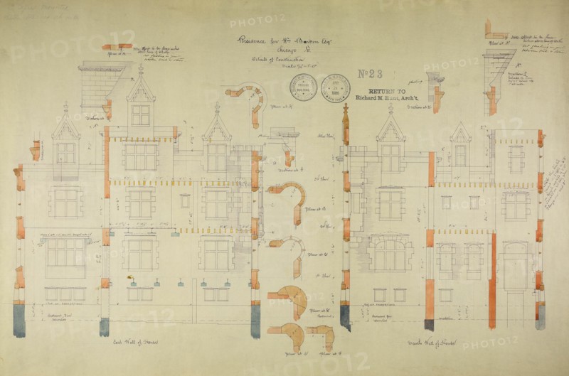 William Borden Residence, Chicago, Illinois, Construction Details, 1885/86. Creator: Richard Morris Hunt.