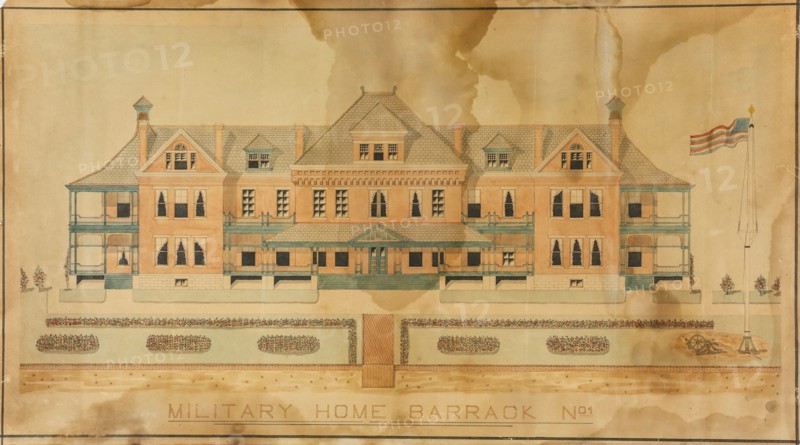 Military Home Barrack No. 1, Presentation Drawing, c. 1880s. Creator: Unknown.