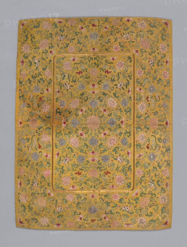 Cover (Furnishing Fabric), China, Qing dynasty (1644-1911), 1850/75. Creator: Unknown.