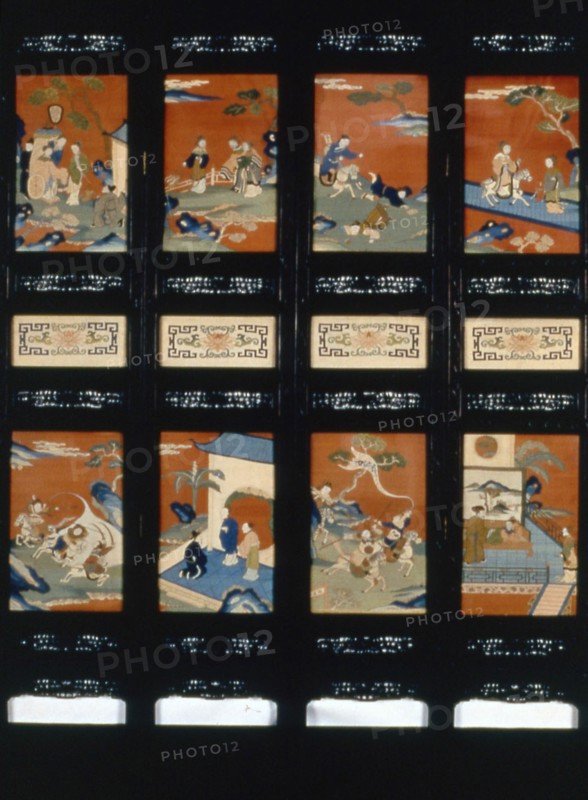 Screen (Four-Fold), China, Qing dynasty (1644-1911), 19th century. Creator: Unknown.