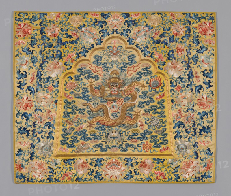 Panel (Furnishing Fabric), China, Qing dynasty(1644-1911), 1860/80. Creator: Unknown.