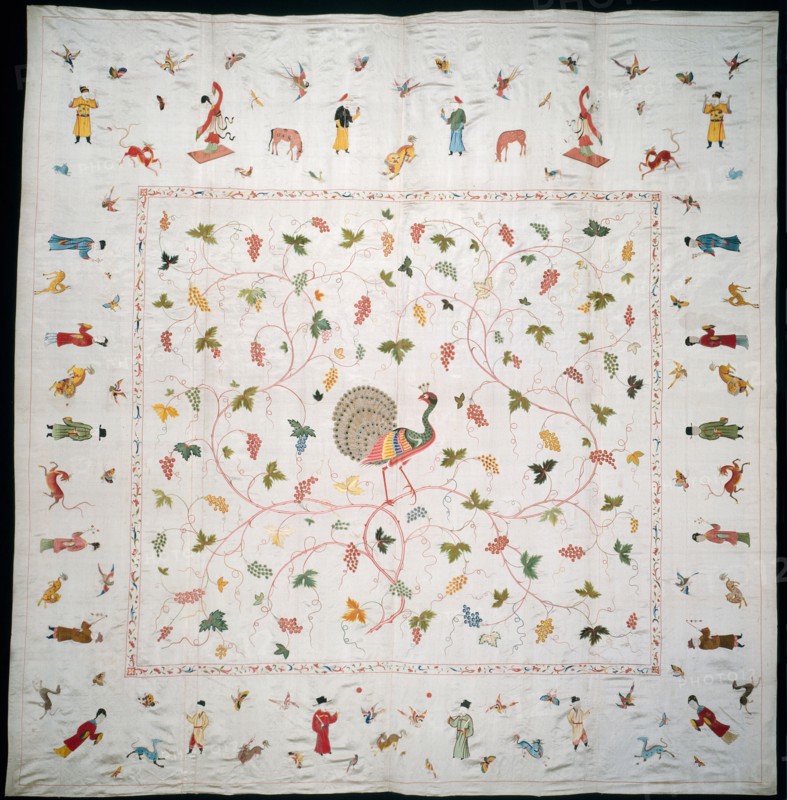 Bedcover, China, Qing dynasty (1644-1911), 1750/1800. Creator: Unknown.