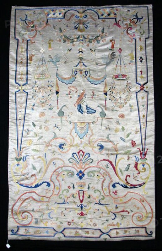 Hanging (Furnishing Fabric), China, Ming (1368-1644)/ Qing dynasty (1644-1911), 17th century. Creator: Unknown.