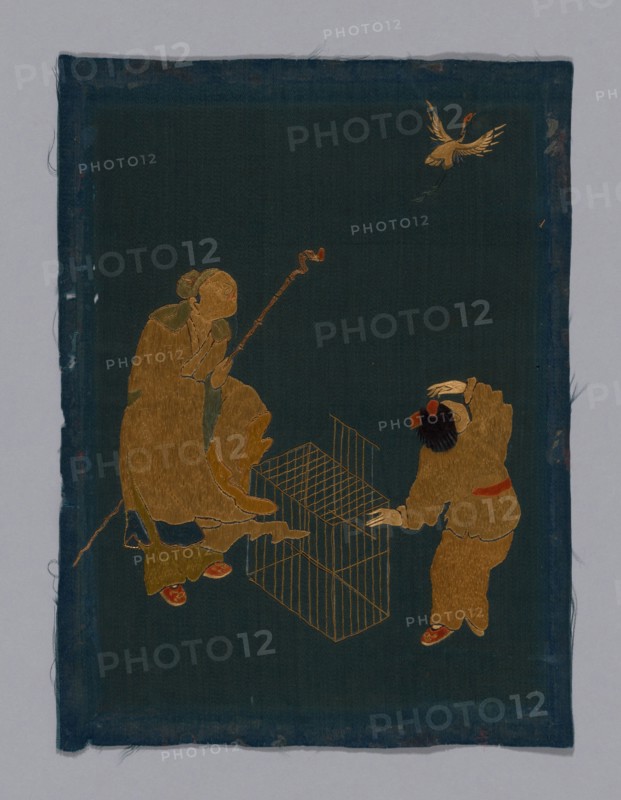 Panel (Furnishing Fabric), China, Kangxi Period, Qing dynasty (1644-1911), 1800/50. Creator: Unknown.