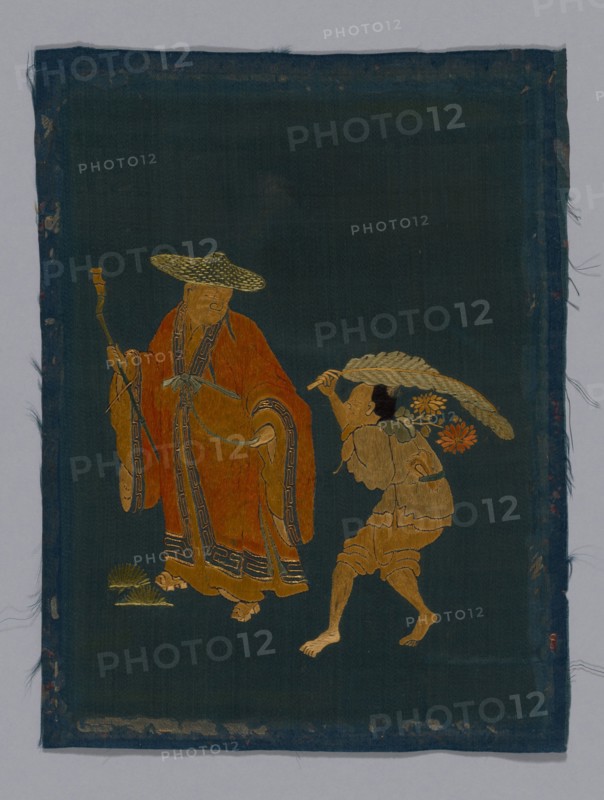 Panel (Furnishing Fabric), China, Kangxi Period, Qing dynasty (1644-1911), 1800/50. Creator: Unknown.
