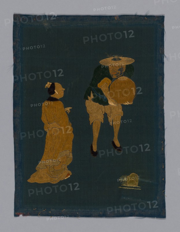 Panel (Furnishing fabric), China, Kangxi Period, Qing dynasty (1644-1911), 1800/50. Creator: Unknown.