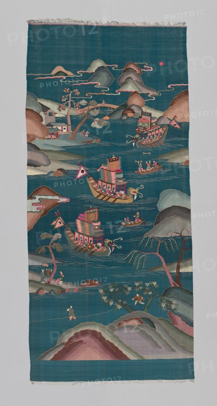 Panel (Furnishing Fabric), China, Qing dynasty (1644-1911), 1850/1900. Creator: Unknown.