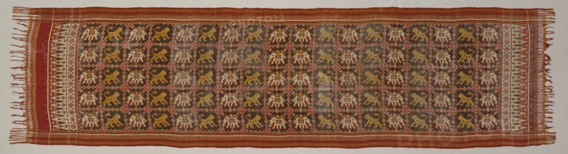Ceremonial Cloth with Pattern of Elephants and Tigers, India, 19th century. Creator: Unknown.